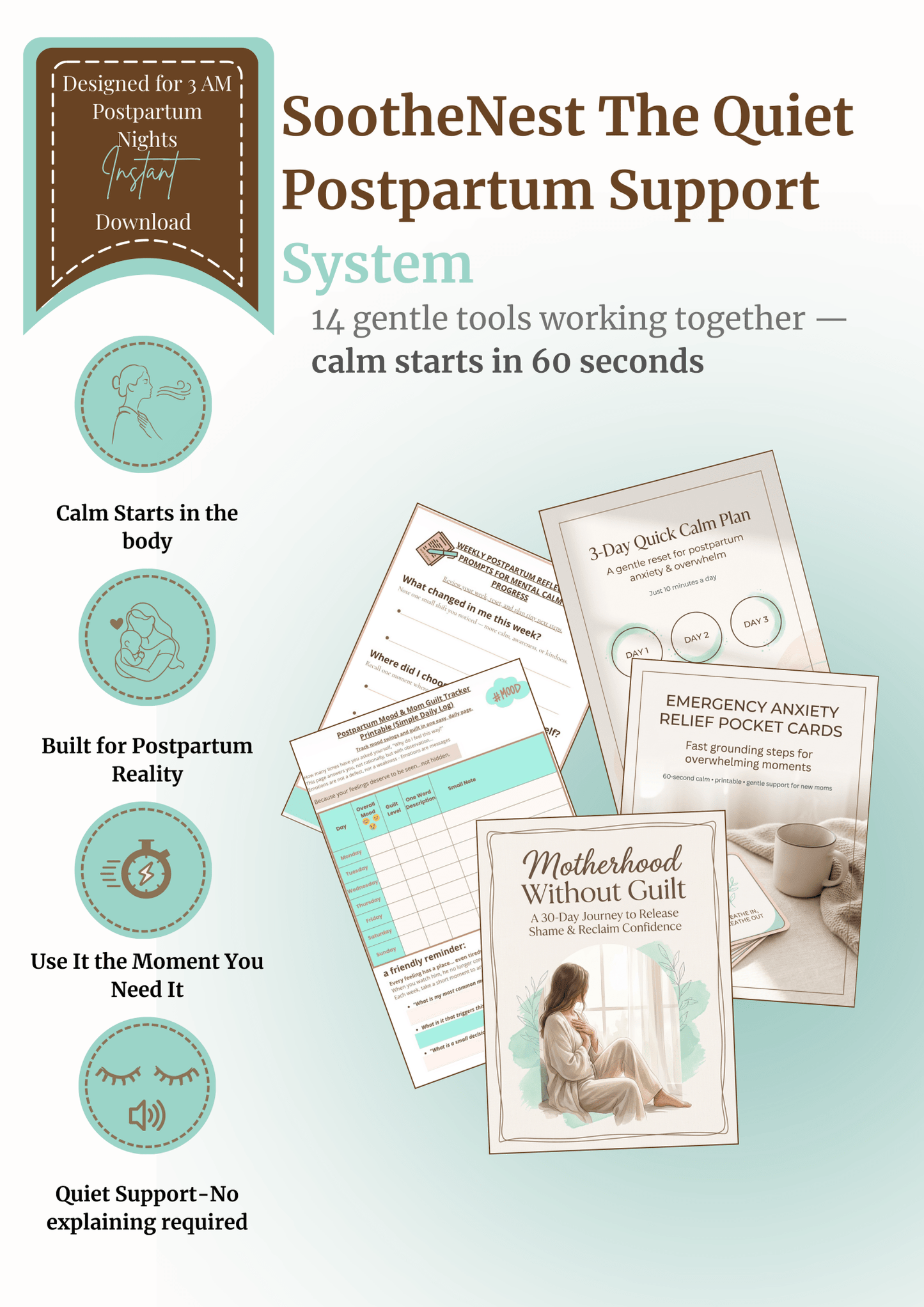 You love your baby. But anxiety, guilt, and overwhelm keep you awake at 3 AM. - SootheNest